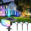 Color Changing Solar Spot Lights Outdoor Waterproof IP65,9 Lighting Modes Multicolor RGB Christmas Spotlight for Porches Yard Gardens Landscape Deconrations-4 Pack