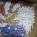 2026 Eagle Flag Wreath, 250th Anniversary Patriotic Eagle Wreath, Red White and Blue with Stars, Independence Day 4th of July Front Door Wall Decor (Medium-2D, Round)