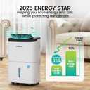 Kesnos 120 Pints 2025 Energy Star Dehumidifier for Home & Basement with Drain Hose, Ideal for Large Spaces up to 6,500 Sq. Ft., Featuring Auto Defrost & Self-Drying Function