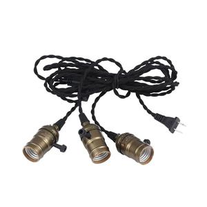 Simple Deluxe 25 Feet Triple Bulb Vintage Hanging Pendant Light Cord Kit for Indoor Decorations, Holder with an Independent Control Switch, 3, Suitable E26 Lamp Socket