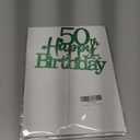 2 x Glittery 50th Happy Birthday Cake Topper with Star,Personalised 50 Birthday Cake Toppers Party Decorations Party Supplies for Boys Girls Green Gold