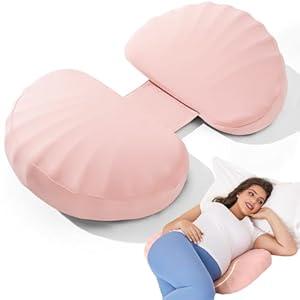 Tinkerz Pregnancy Pillow for Sleeping Memory Foam Pillow for Side Sleeper, Maternity Pillow Support for Back, Belly, Hips for Pregnant Women (Grey)