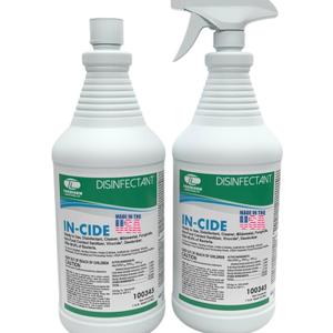 In-Cide EPA Registered Disinfectant Spray - Kills 99.9% of Germs, Mold, Mildew and MRSA - Multi-Surface Cleaner for Home, School & Hospital - Fresh Scent - 32 oz (2 Pack)