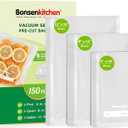 Bonsenkitchen Vacuum Sealer Bags, 20 Gallon 11" x 16"+ 80 Quart 8" x 12"+ 50 Pint 6" x 10", Commercial Grade, BPA Free, Food Sealer Bags for Vac Storage, Meal Prep or Sous Vide Cooking, VB15