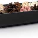 Enhanced Long Large Decorative Bowl for Home Decor - Long Dough Bowl for Table Centerpieces 17.72"W x 2.24"H - Black Minimalist Design Dough Decor Bowl for Coffee Table, Dining Table Centerpiece