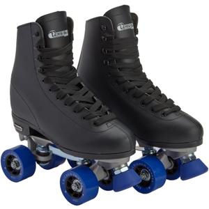 Chicago Skates Classic Quad Roller Skates for Women & Men  Durable & Top Performance, Adjustable High-Top Boots for Safe Indoor/Outdoor Roller Derby60mm PU Wheels & Semi-Precision Bearings (Black)