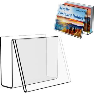 Boloyo Acrylic Vertical Postcard Display Holder,4 x 6 inch 1PC Clear Card Display Stand Easel Tablet Holder for Postcard Greeting Recipe Index Business Memory-Note Card, Artworks (Horizontal, 1PC)
