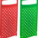Hand Grater Plastic - Pack of 2 - Cheese Flat Graters - Handle Grater