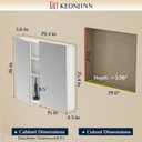 Keonjinn 30 x 26 Inch Black Medicine Cabinet, Bathroom Medicine Cabinet with Mirror, Lightweight Aluminum Structure, Assembly Required, in Wall or Wall Mount, Free Adjustable Shelves, Tempered Glass