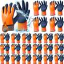 Geyoga Waterproof Winter Work Gloves Bulk for Men and Women Freezer Gloves Thickened Thermal Insulated for Cold Weather (Orange)