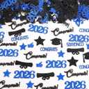 3 x Blue and Black Graduation Confetti, 200 Pcs Glitter Graduation Table Decorations 2026 for Grad Party Graduation Table Decorations