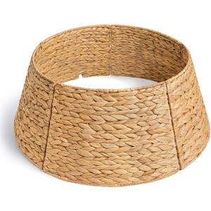 27in Christmas Tree Collar, Natural Christmas Tree Ring Woven Rattan Tree Base Cover for Christmas Home Decor