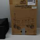 Uyittour Collapsible Wagon Cart Heavy Duty Foldable, Folding Beach Wagon with Big Wheels for Sand, Utility Grocery Cart with Side Pocket and Brakes for Camping Sports Outdoor Activities, Black (140L)