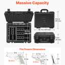 VEVOR Hard Pistol Case, Holds Multiple Pistols & Magazine, Hard Gun Case with Pre-Cut XPE Foam Lining, Waterproof Firearm Travel Case with Handle for Gun, Lenses, Camera, Gear, TSA Compliant, 6 Pistols & 31 Magazine