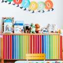 HunnmingRe 6 Pcs Classroom Cabinet Curtains for Shelves 24.02 x 24.61 Inch Self Adhesive Curtains for Bookshelf School Kindergarten Daycare Primary School Classroom Playroom (Rainbow)
