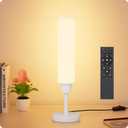 Nukanu Table Lamp with Remote，Bedside Lamps for Night Stands, Nightstand Lamp with Adjustable Brightness (10%-100%) and Color Temperature (3000k-6000k),Small Lamp for Bedroom (White)