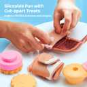 lalalark Cookie Play Food Set, Toddler Pretend Toys, 17 PCS Kitchen Toy Food Sets with Plastic Cookies, Baking Menu, Bakery Tray, and Play Money for Boys and Girls, Birthday Gift for Kids