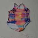 Girls One Piece Swimsuit Kids Cute Bathing Suit Quick Dry Crossback Straps Summer Swimwear for Beach Size 9-10