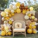 Balloon Garland Arch Kit Pastel Yellow Blush White Sand Brown Balloons Double Stuffed Mustard Yellow Different Sizes for Neutral Baby Shower Wedding Bee Birthday Fall Party Decorations