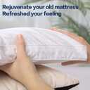 COHOME Queen Size Mattress Topper Extra Thick Cooling Mattress Pad 400TC Cotton Top Plush Down Alternative Fill Pillow Top Mattress Cover with 8-21 Inch Deep Pocket (60x80 Inches, White-Classic)