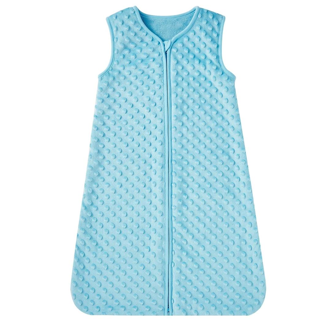 DaysU Baby Sleep Sack with Plush Dots 18-24 Months, 2.5 TOG Sleeveless Baby Wearable Blanket with 2-Way Zipper, Sleeping Bag for Toddler, Light Green (X-Large)