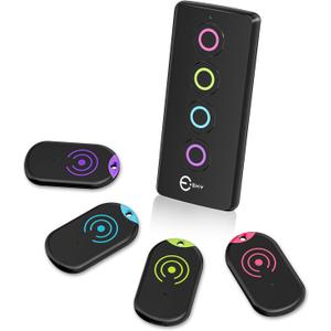 Esky Ultra Slim Key Finder, Remote Finders Locator with 80dB Sound and 4 Receivers, Wallet Tracker and Item Locators Beeper Tags for Finding Key, TV Remote, Wallet, Pets and Phone, Gifts for Men