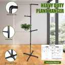 Hanging Plant Stand, Plant Hanger Indoor, Corner Hanging Plant Stand, Black Metal Holder for Bedroom, Living Room, Garden, Balcony