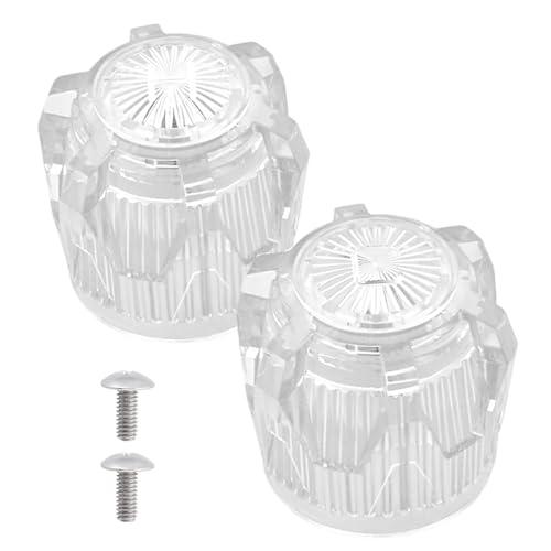 OasisFlow Shower Knob Replacement Compatible with Phoenix Mobile Home Sink Tub Shower, Acrylic Bathtub Knobs Parts, Clear Faucet Handles Replacement for OEM #60-4-9-16(1 Pair)