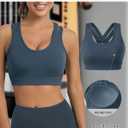 Sports Bras for Women High Support, Molded Cup High Impact Criss Cross Back Workout Yoga Bra No Removable Padded Bra (Blue, M)