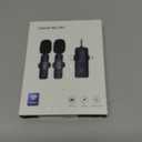 PQRQP Mini Microphone for iPhone - 3 in 1 Wireless Microphones for iOS/Android/Camera, Studio-Quality Audio, Plug & Play Clip Mic for Video Recording Podcast (Raven Black)