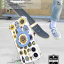 for iPhone 17 Case Magnetic Clear Design,Compatible with MagSafe,Kickstand Vertical/Horizontal,Shockproof Airbag Bumpers Phone Cover - Blue Evil Eyes