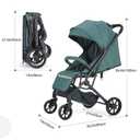6-36M Compact Baby Stroller, Travel Toddler Seat Pushchair with Shock Absorbing Wheels, Foldable Infant Stroller with Canopy, One Button Brake, Convertible Infant Stroller for Toddler (Dark Green)