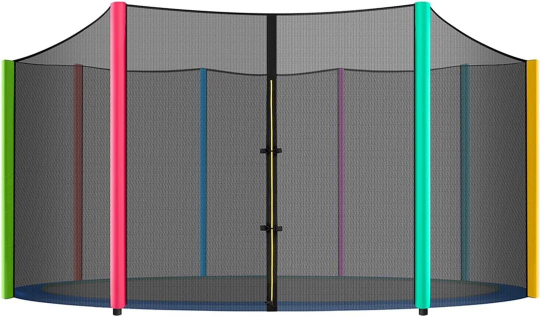 Trampoline Net, 10-16ft Premium Round Trampoline Netting Replacement, UV-Resistant, Weather-Resistant, Breathable, Durable (Not Include Poles), Fit 14Ft 8 Poles