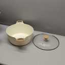 SENSARTE Ceramic Nonstick Stock Pot with Lid, 2.6/4.5/6.6/8.5 QT Soup Pot Casserole Pot, Non-toxic Healthy Pasta Pot, Large Cooking Pot Stew Pot, Induction Compatible, PFOA PFAS PTFE Free, White