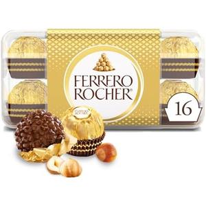 Ferrero Rocher, Premium Milk Chocolate Hazelnut, Individually Wrapped, Chocolate Gift Box, 16 Count, 7 oz, Pack of 2, Best By SEP 29/2025