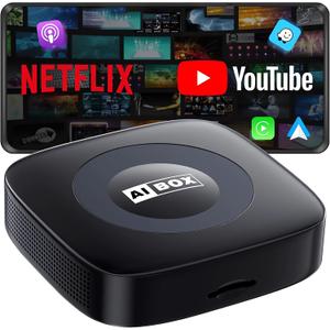 Ai Magic Box for Streaming Netflix/YouTube/TikTok, Wireless CarPlay Adapter Dongle Support TF Card for OEM Wired Car Play & Android Auto Cars