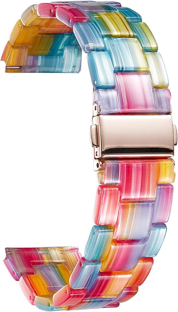 BINLUN Resin Watch Bands Replacement Watch Straps for Men Women 14 Colors Watchbands Lightweight 14mm Wrist Bands Fashion Skin-Friendly Smart Watch Bracelets
