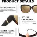 LVIOE Polarized Fit Over Glasses Sunglasses Women, Oversized Square Sun Glasses UV400 Protection Shades LS4205 (A2 Brown Tor/Brown)