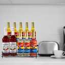 Coffee Syrup Organizer Rack 10 Bottles Syrup Bottle Holder Stand For Coffee Bar Accessories, 2 Tier Wine Bottle Storage Rack For Syrup, Wine, Liquor, Coffee Station Organizer For Kitchen Countertop