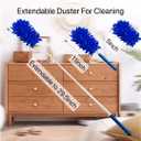 Microfiber Duster for Cleaning,6 Pcs Hand Washable Dusters with 11" to 29.5" Reachable Pole,Small Dusters for Cleaning Office Car Computer Furniture Sofa Ceiling Fan (Navy)