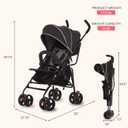 Dream On Me Vista Moonwalk Baby Stroller, Lightweight Travel Umbrella Stroller with Compact Fold, Smooth Ride Wheels, Multi-Position Recline, Spacious Storage Basket with Cup Holder, Black