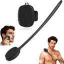 Back Scrubber for Shower & Face Scrubber, 2Pcs Silicone Exfoliating Brush Set with 17In Long Handle, Soft Body & Facial Cleansing Scrubber for Men Women