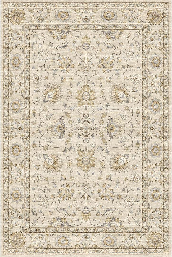 Machine Washable Soft Area Rug 8x10 with Non Slip Backing for Living Room,Floor Decoration Carpet Mat Area Rugs 8x10 Clearance Bedroom Rug for Living Room (Beige Gold, 8X10FT)