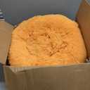 JOLLYVOGUE Calming Small Dog & Cat Bed for Indoor Cats - 20 inches Washable Donut Bed for Kittens & Puppies, Anti-Anxiety Round Fluffy Plush Pet Beds (Fits up to 15 lbs, Orange)