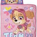 Paw Patrol Team Skye Toddler Nap-Mat Set - Includes Pillow and Plush Blanket – Great for Girls Napping During Daycare or Preschool - Fits Toddlers, Pink