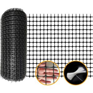 Plastic Safety Fence 2 X 164 Ft Plastic Mesh Fence Animal Barrier Fencing Garden Safety Construction Barrier Netting Outdoor Snow Temporary Garden Animal Fencing for Poultry, Chicken, Dog (Black)