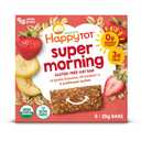 HAPPYTOT Organics Super Morning Oat Bars, Bananas, Strawberries & Sunflower Butter, 5 Count (Pack of 6) (EXP 09/12/26)