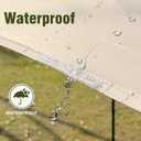 Waterproof Camping Tarp Hammock Rain Fly -9.8×9.8ft with 2 Poles, Mutifunctional Tent UV Protection & Lightweight Tarp, for Camping, Outdoor, Traveling, Hiking (Quadrilateral, Khaki), 3x3m