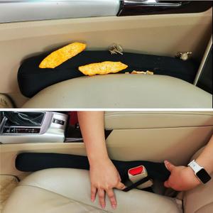 Amooca Car Seat Gap Filler 2pc Set Universal Fit for Car SUV Truck Vehicle Seat Gap Coverage Fill The Gap Between Seat and Console Stop Things from Dropping Thin Black (Gap Width 0.8in-1.6in)