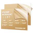 Plexiglass Sheets 1/8" (3mm) Thick - 4 Pack of 18x24 Clear Cast Acrylic Sheets for Laser Cutting, Signs, Glass Replacement, DIY and Crafts Project